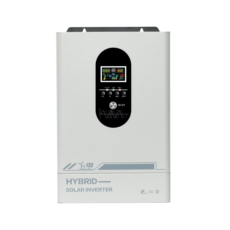 Dual AC output 3kw 3.5kw 5.5kw 6kw 6.2kw on off grid hybrid solar inverter wide PV input with touchable colorful display
