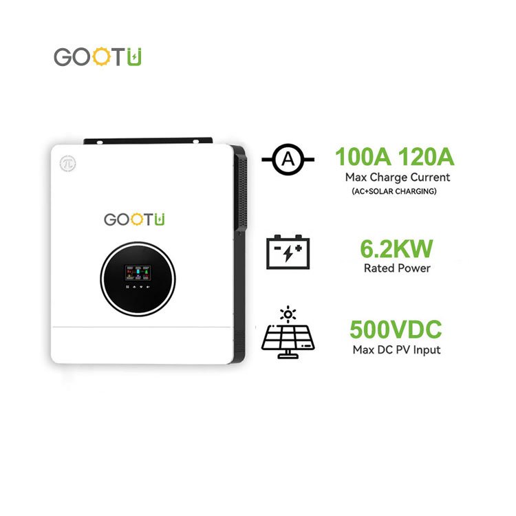 GOOTU EU Warehouse Dual Output 120A MPPT Control 6.2KW Solar Inverter Max 6200W Input PV Inverter