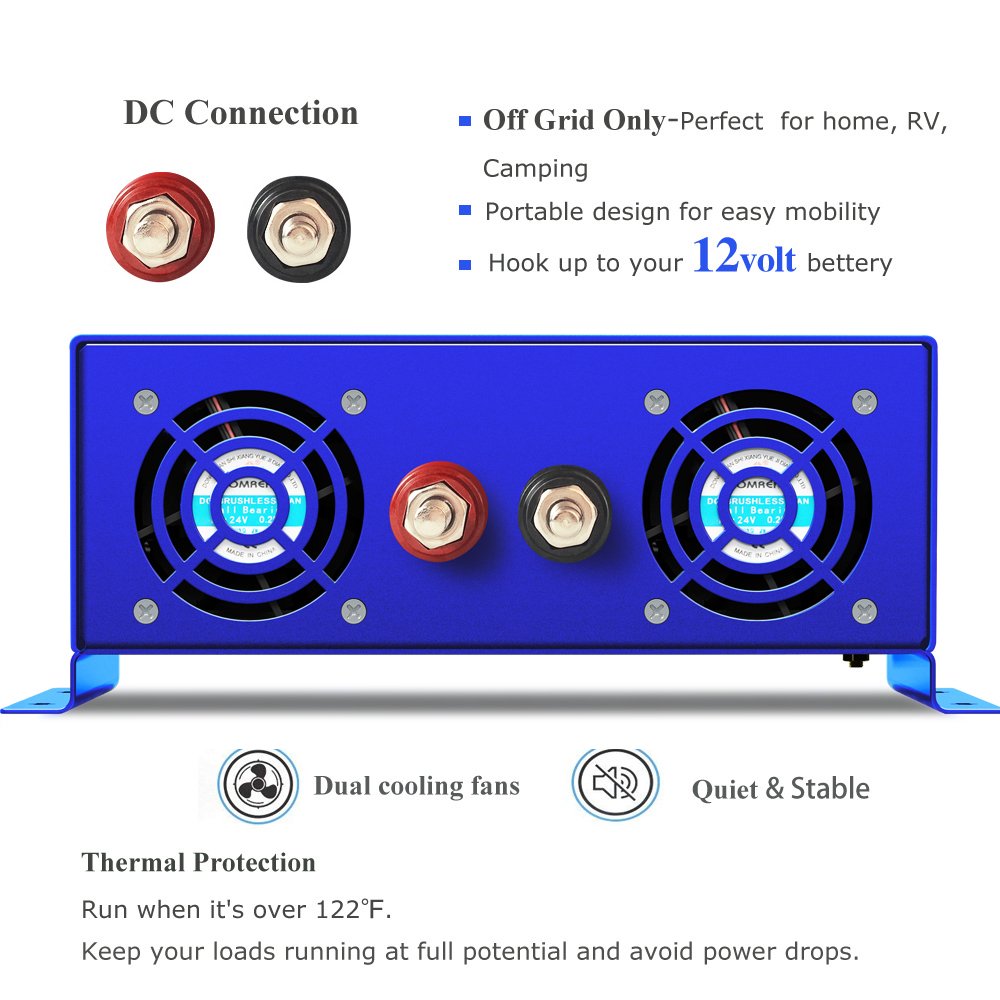 WZRELB Factory Made 1000w 12v/36v/48v DC To 120v 220V AC 1000 Watt Pure Sine Wave Inverter 24v Solar Inverter