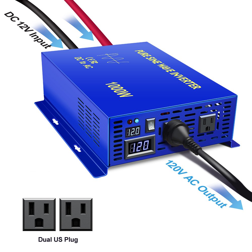 WZRELB Factory Made 1000w 12v/36v/48v DC To 120v 220V AC 1000 Watt Pure Sine Wave Inverter 24v Solar Inverter