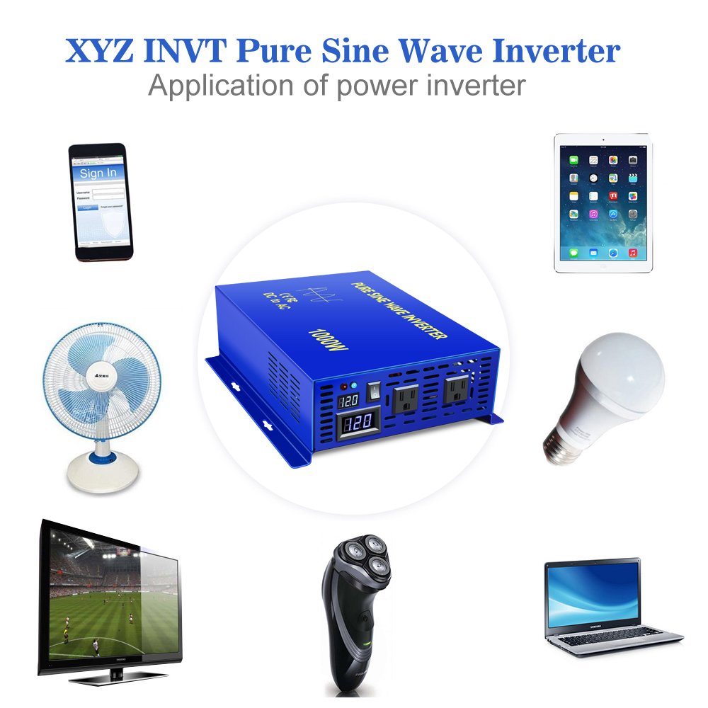 WZRELB Factory Made 1000w 12v/36v/48v DC To 120v 220V AC 1000 Watt Pure Sine Wave Inverter 24v Solar Inverter