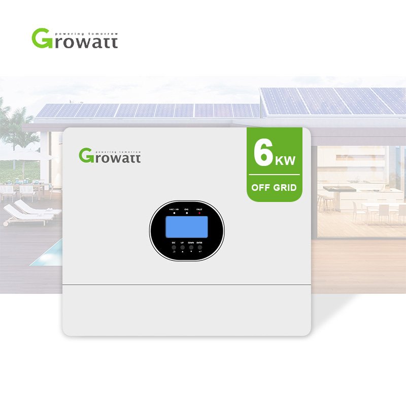 Growatt High Quality Single Phase Dual Mppt 48VDC 3Kw 6Kw 6.2Kw Off Hybrid Grid Solar Inverter For Energy Storage System