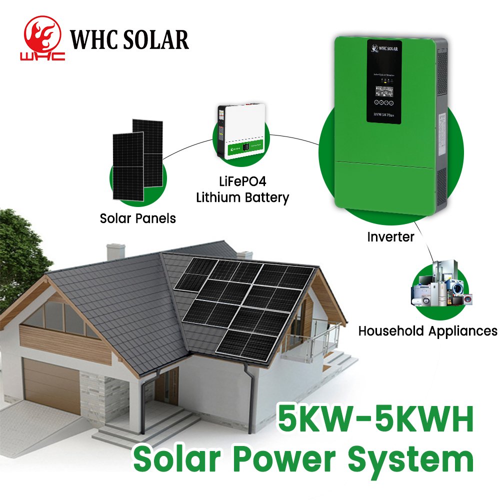 WHC SOLAR High Efficiency Frequency Mppt On Off Grid Tie Inverter 3.6Kva 5000W 5Kw Solar Power Inverter Hybrid