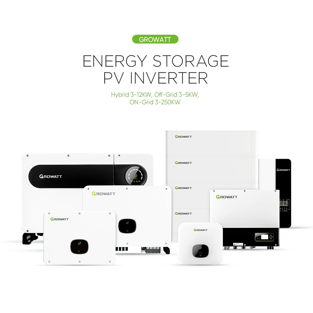 Growatt Three Phase Solar Power Inverter Dc To Ac 50Kw 100Kw 200Kw Solar On Grid Tie Inverter With Ip65