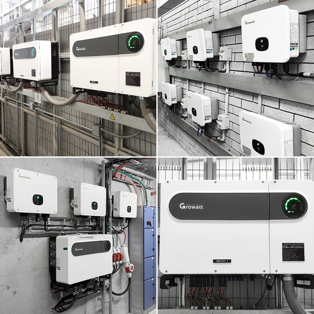 Growatt Three Phase Solar Power Inverter Dc To Ac 50Kw 100Kw 200Kw Solar On Grid Tie Inverter With Ip65