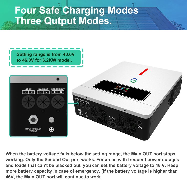3.6kw Hybrid Solar Power Inverters Inversor 6.2kw Off Grid Solar Inverter Pure Sine Wave Output For Home Solar Energy Systems