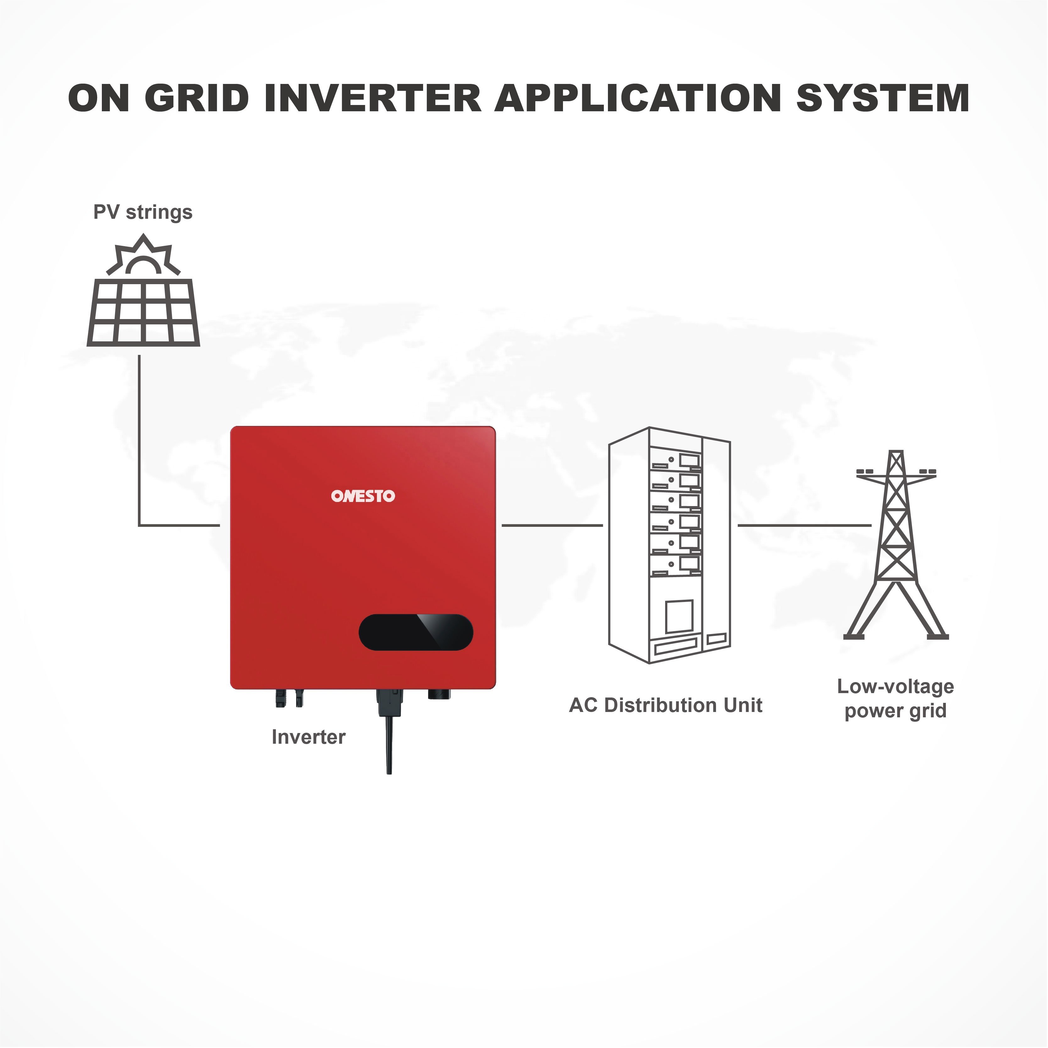 High quality on grid inverter 2kw 3kw solar inverter with single mppt smart app control grid tie inverter