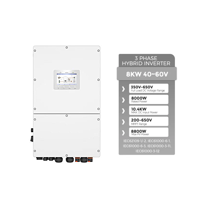 8000W Three Phase Inverter 380VAC MPPT String Hybrid Solar Inverter Support Wifi Monitor