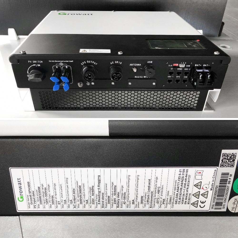 Hot Sales Growatt Inverter 3kw 4kw 5kw 6kw on Grid off Grid Growatt Solar Inverter for Solar Energy Storage System