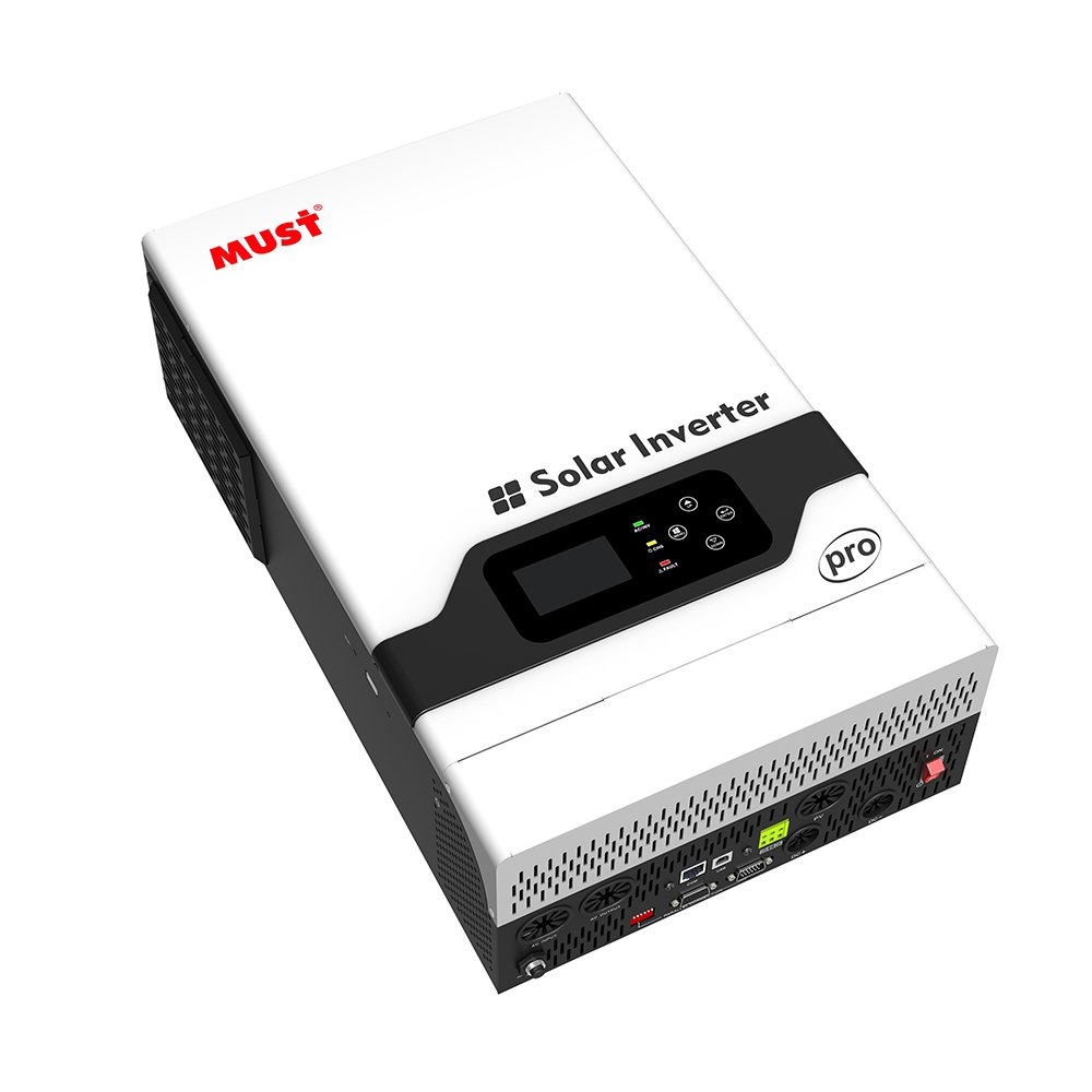 MUST PV18 Pro 5548 solar hybrid inverter 5kw 5.2kw 5.5kw mppt 80a 100a 450v online solar inverter for family solar system