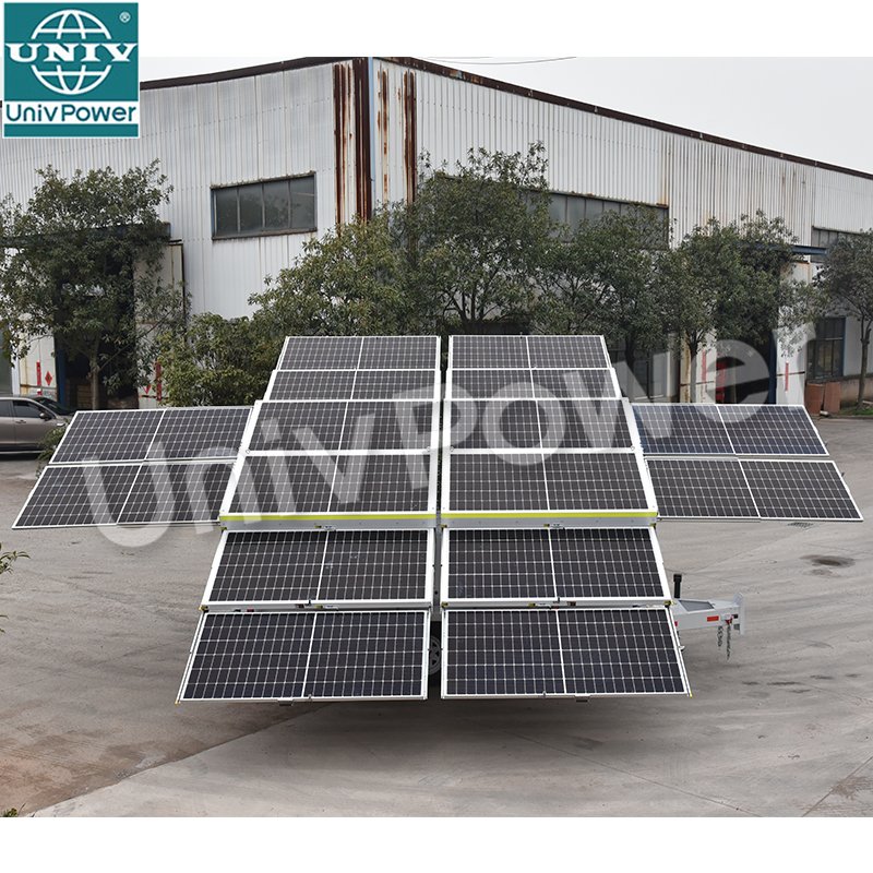 6000w 10kw Solar Power Kit Solar Panel System Mobile Solar Trailer Solar Generator with Diesel Generator