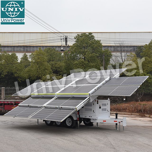 6000w 10kw Solar Power Kit Solar Panel System Mobile Solar Trailer Solar Generator with Diesel Generator