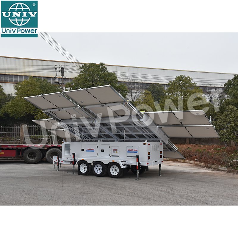 6000w 10kw Solar Power Kit Solar Panel System Mobile Solar Trailer Solar Generator with Diesel Generator