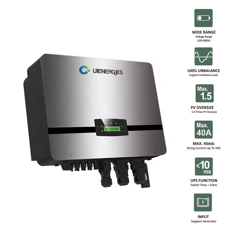 UIENERGIES Great solar inverter mppt 12kw hybrid solar inverter 17.4A 3 phase inverter solar With BESS