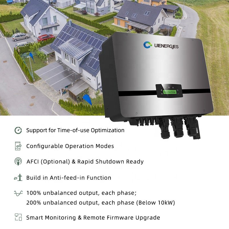 UIENERGIES Great solar inverter mppt 12kw hybrid solar inverter 17.4A 3 phase inverter solar With BESS