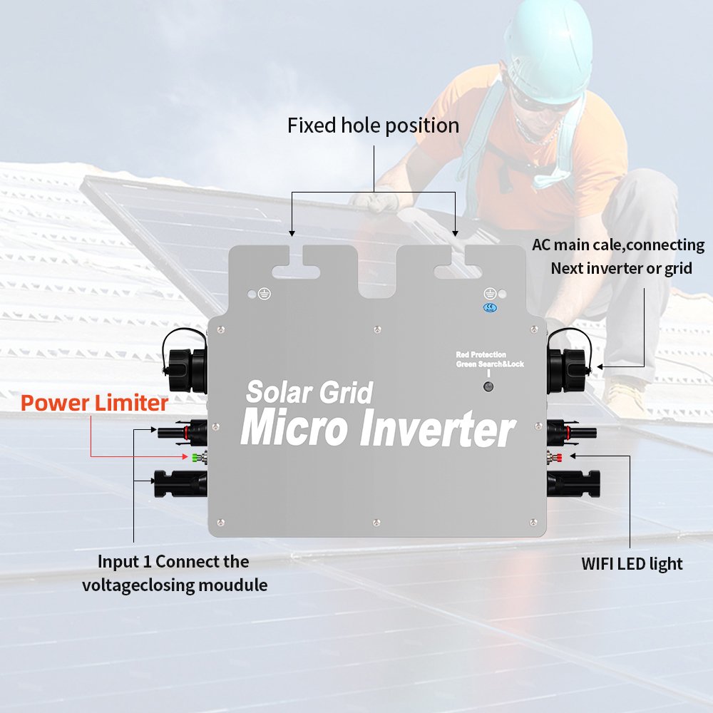 800W Micro Grid-Connected Inverter Smart Solar Inverter 800W 110V 220V WiFi