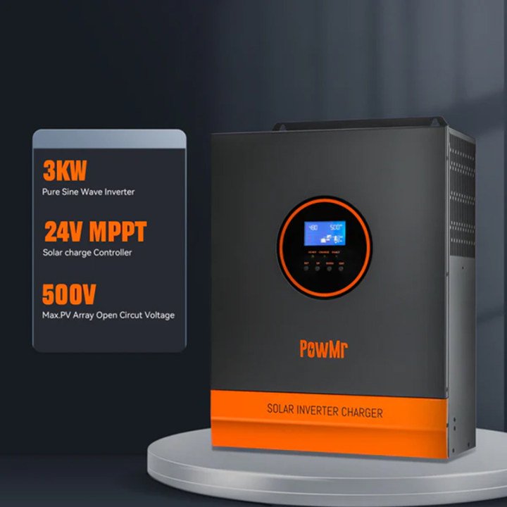 PowMr Single Phase 3KW 3.2KW 24V 5KW 48V Inverter 110/120Vac Pure Sine Wave MPPT Solar Inverter for Off grid Solar System