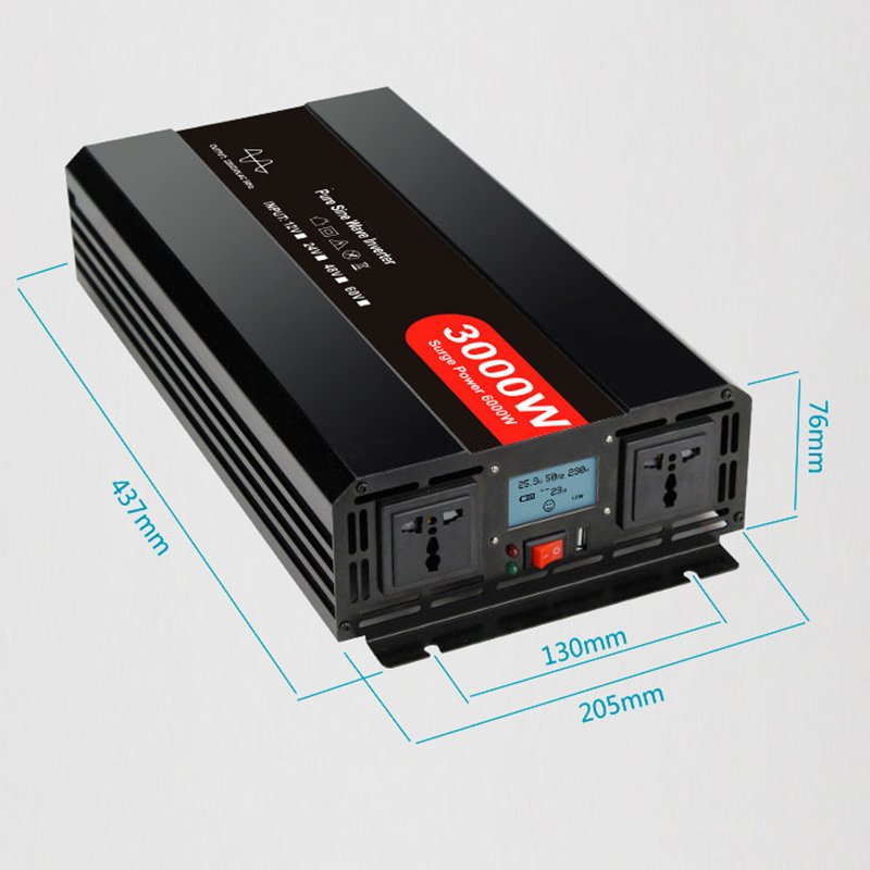 dc 12V ac 220V P-3000W Pure Sine Wave inverter for welding machine and microwave oven