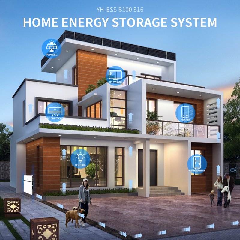 Large Capacity all in one 51.2V solar energy system 5kw solar inverter and 5KWH LiFePO4 lithium ion battery for home use