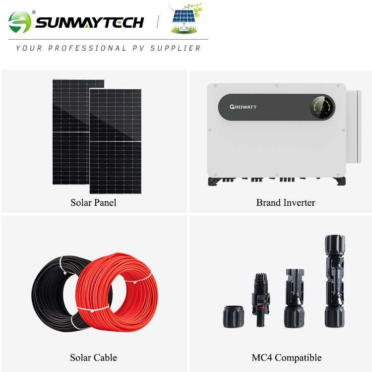 Good Quality 80kw 100kw 150kw on Grid Solar System with Tier 1 Panel and Growatt Inverter for Commercial Use