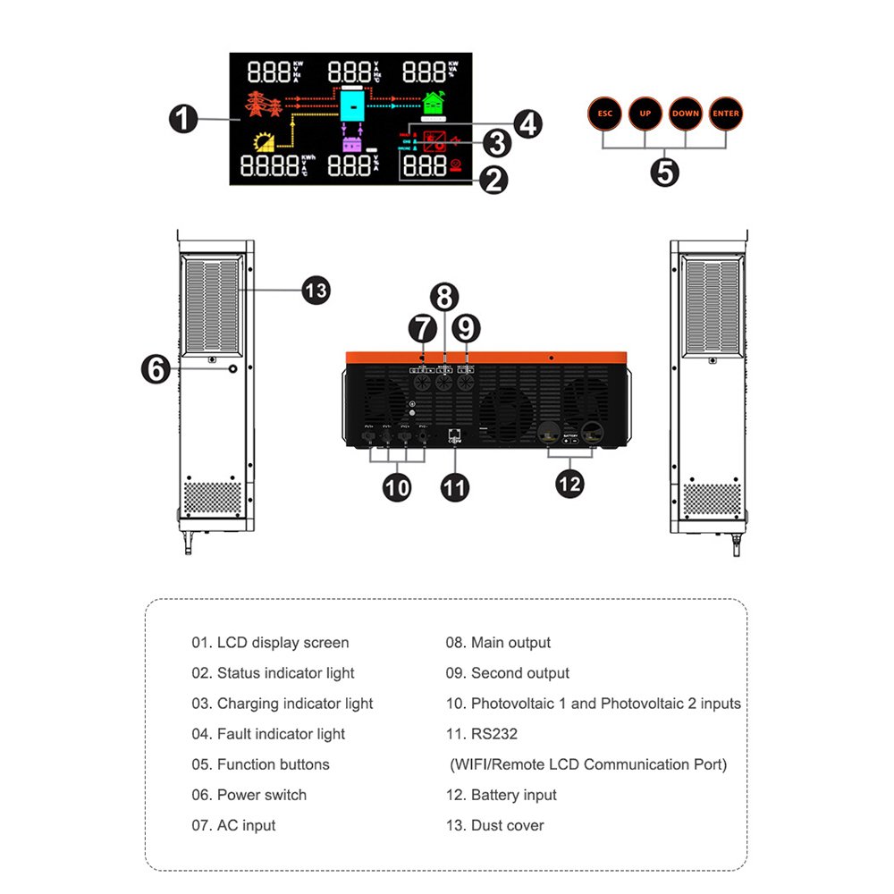 New Arrival Best Prices High 8200w 10200w Voltage Energy Storage Solar Inverter Energy Storage Inverter System