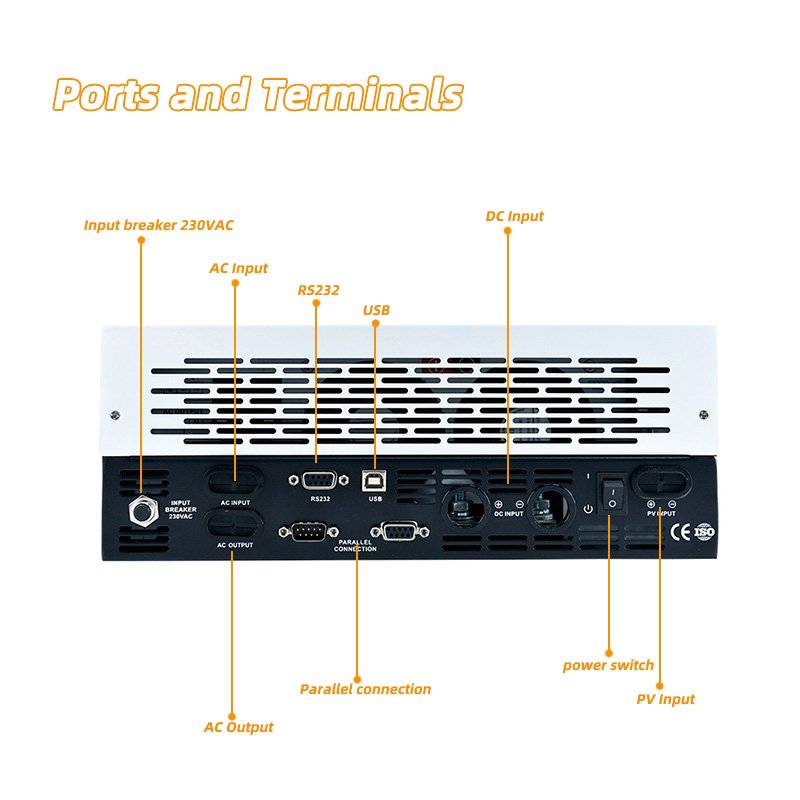 Sunshine Vendor 24V inverter 3000w Single Phase high Frequency hybrid Inverter 3kw Solar Inverter Price for off grid system