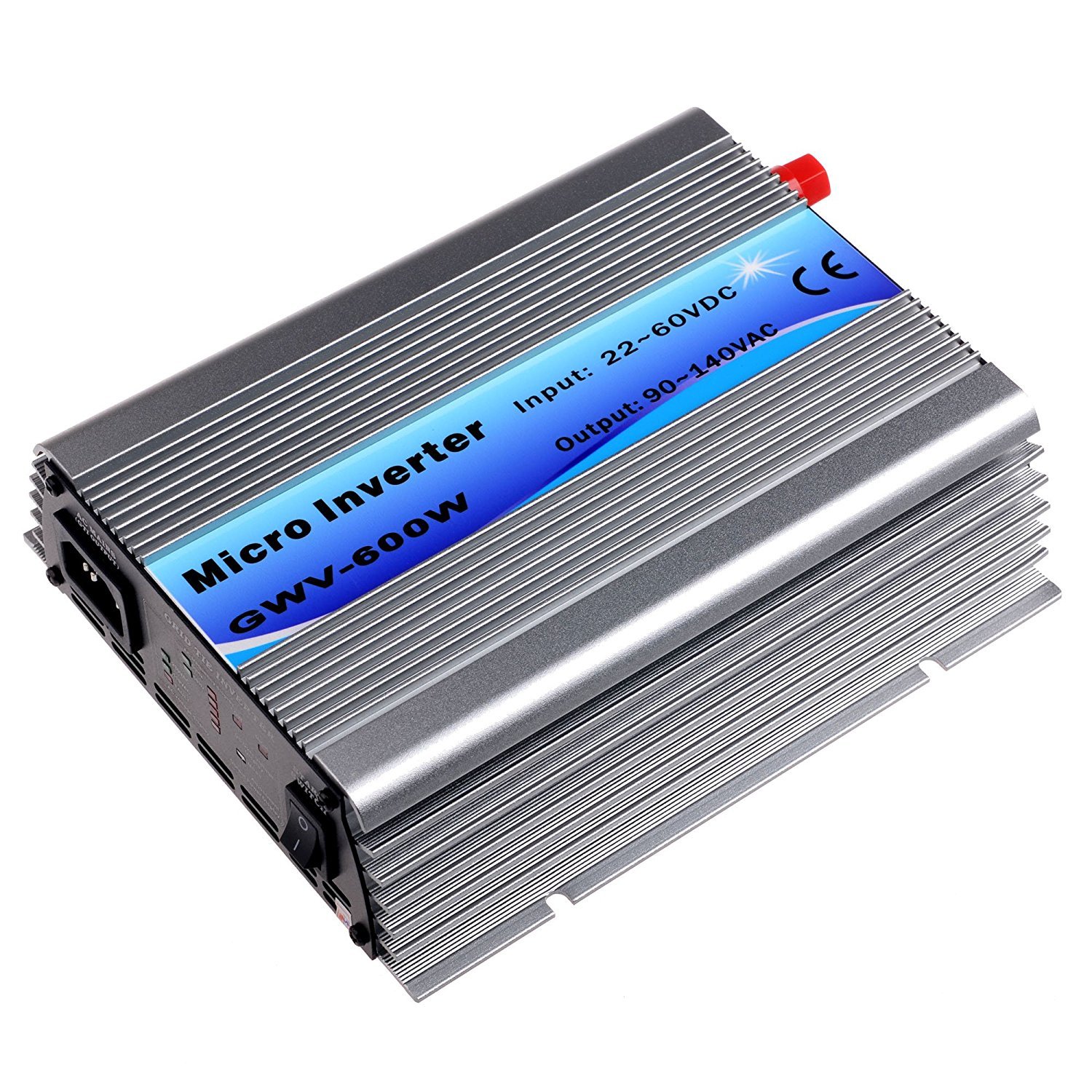 600W Grid Tie Solar Inverter MPPT Pure Sine Wave Micro Inversor DC30-55V PV Input AC120V/220V for 36V Solar Panel Home System