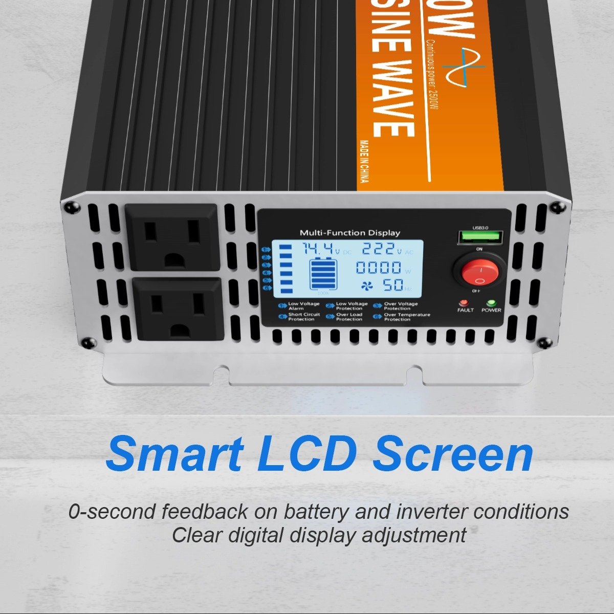 HOULI dual solar inverters ac power converter pure sine wave inverter generator 12v 110v 5000w 4000w 3000w on grid inverter ups