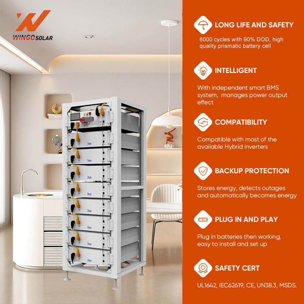 Deye High Voltage 50kWh 60kWh 100kWh 200kWh Battery Energy Storage System All in One High Voltage Inverter and Battery Pack Set
