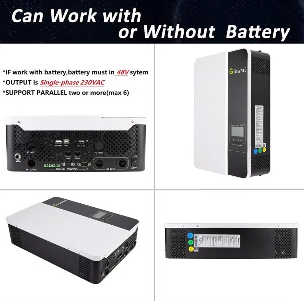 Growatt Inverter for Solar Energy Storage Home Solar System On-grid Inverter for Residential 3KW 4.2KW 5KW 6KW Solar Inverter