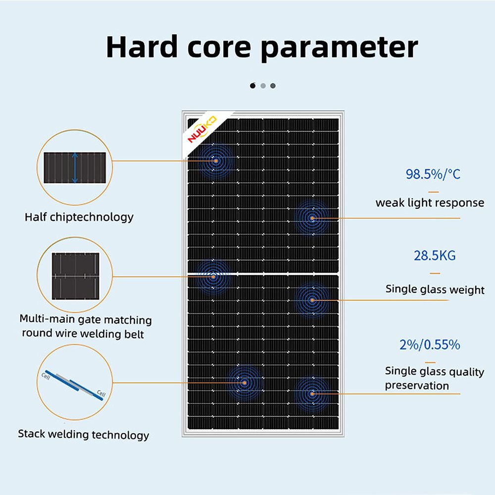 NUUKO 100 KW 200 KW 500 KW Solar Energy System 550 Watt 650 Watt solar panels factory Inverter and Mounting system