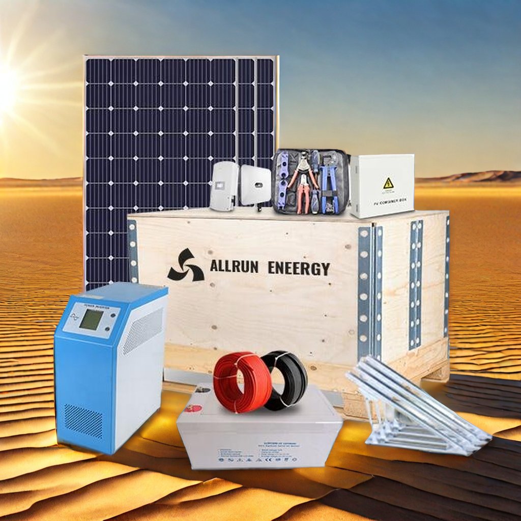 Complete High Efficiency 110v 220v 380v Single Three Phase 20kw 10KW solar Panel Generator 5KW Portable solar Power Station