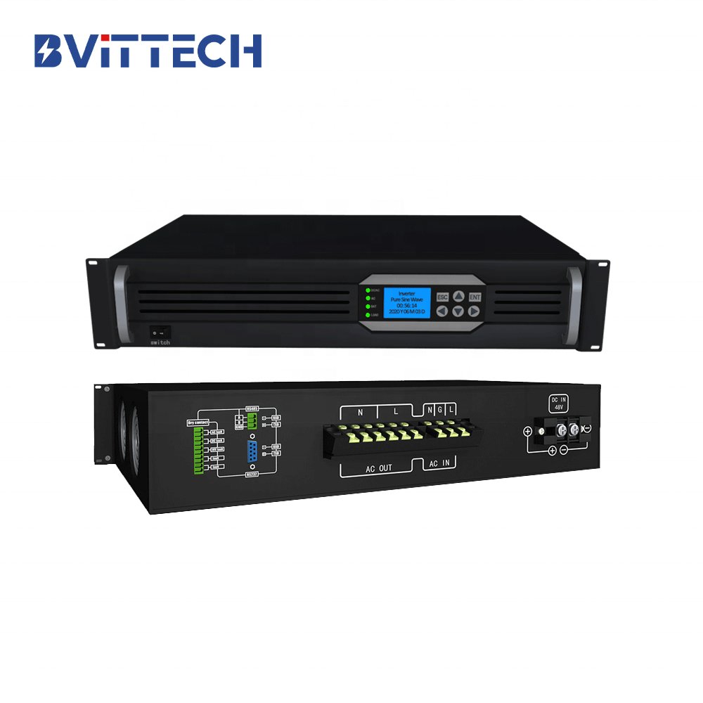 Durable Rack-mounted Off-grid Power Supply 110Vdc to 220Vac 3200W Frequency Converter 2U Single-phase Inverters for Data Center