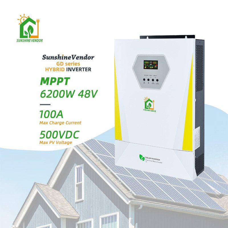 Factory Price solar inverters 3KW 5KW 6kw 24V pure sine wave off grid hybrid solar inverter 12V 220V Solar Power with mppt