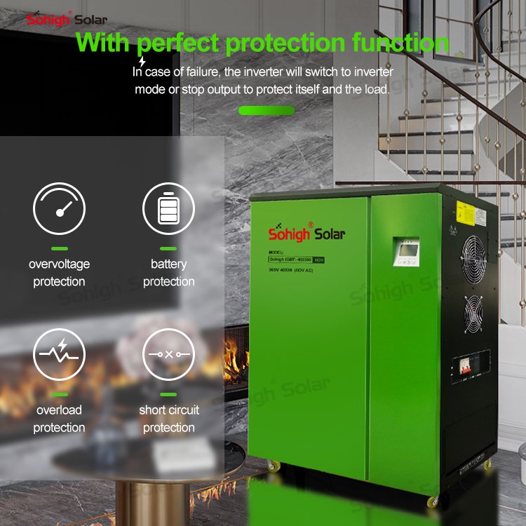 IGBT home 40kw 50kw 360v 40000w 40 kva onduleur panel power high voltage ups solar 110v dc to ac power off grid inverter 40kw