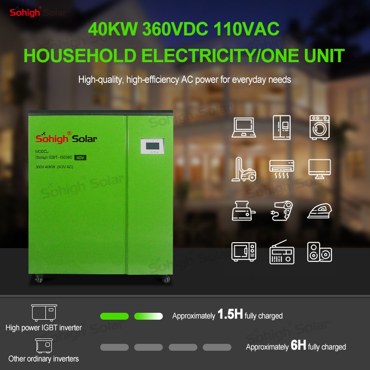 IGBT home 40kw 50kw 360v 40000w 40 kva onduleur panel power high voltage ups solar 110v dc to ac power off grid inverter 40kw