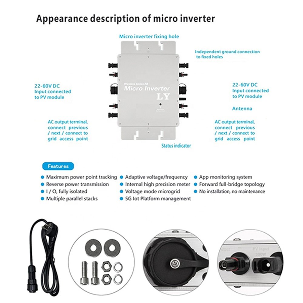 on grid solar energy system pure sine wave inverter on grid solar inverter 1200w fmicro inverter solar