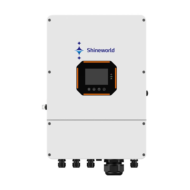 Shineworld 6KW 120A 450vdc LED Ring Lights Built in wifi Twin MPPT Dual Output 6000W 48V Hybrid Solar Inverter