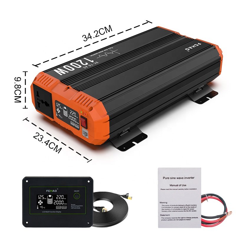EU warehouse 1200W solar power car accessories inverters converters AC 12V 24V to DC 220V 230V for home and car