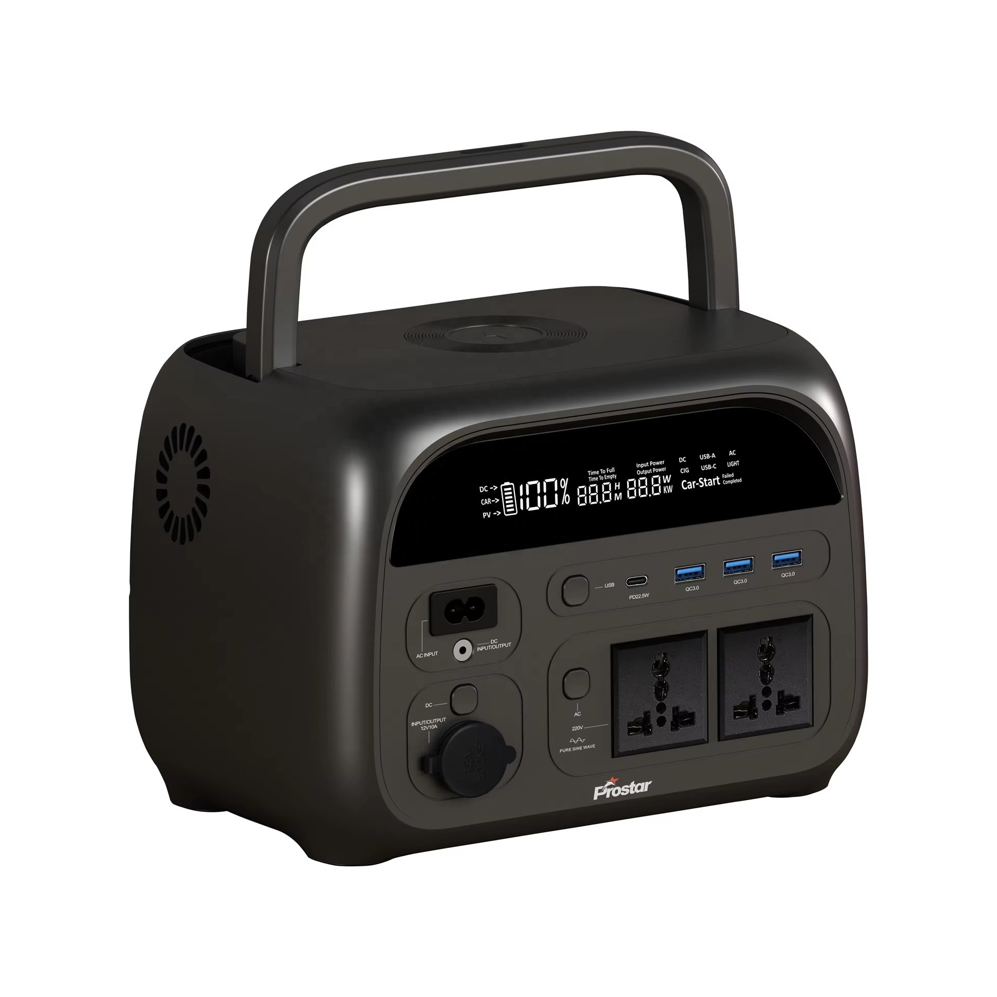 Prostar 592Wh lithium battery Power bank 220V 240V Compact Solar Generator Portable Power Station 600W