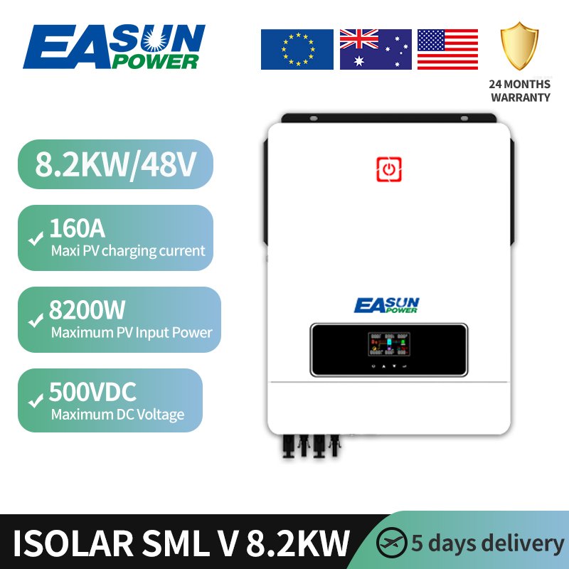 Easun 8.2KW 10KW 48V Pure Sine Wave Hybrid Inverter MPPT Off Grid 10.2kw Solar Inverter For Solar Energy System