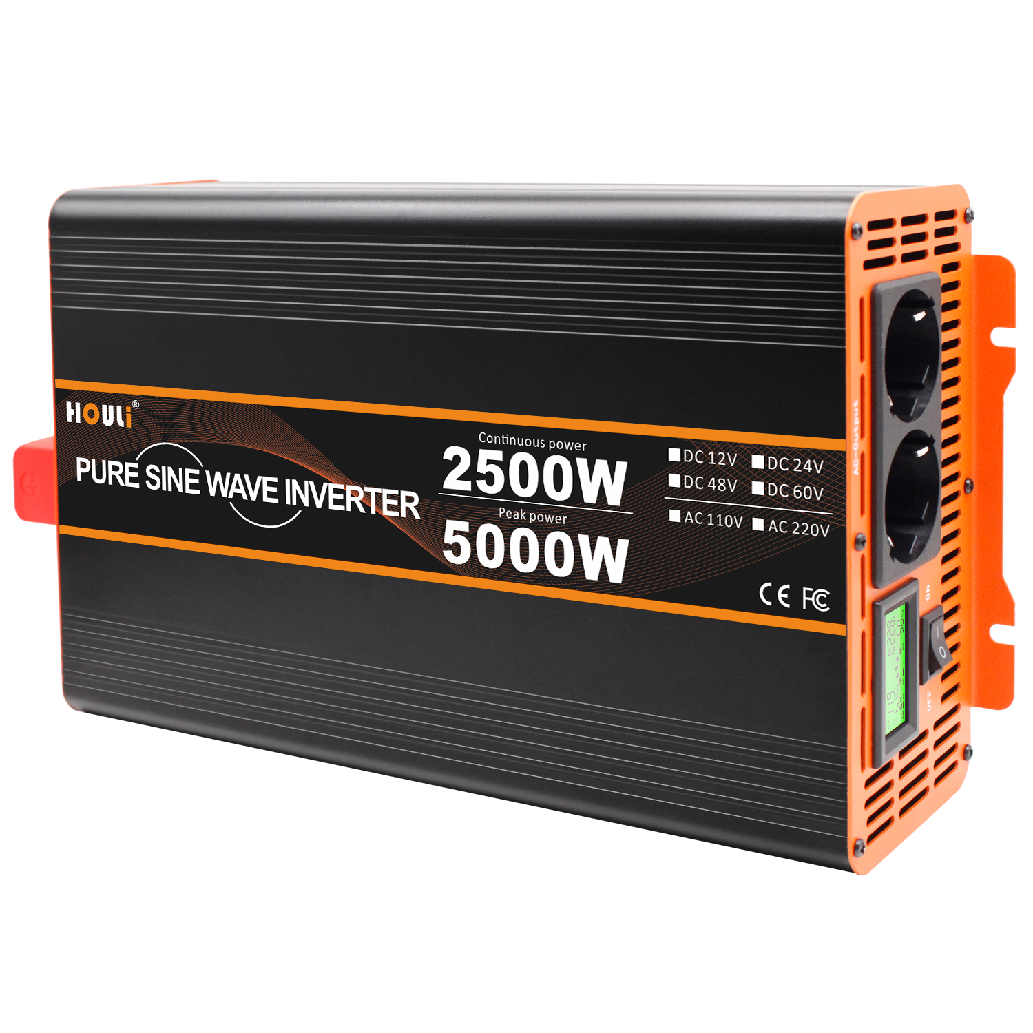 HOULI Remote control 6000W power solar Inverter 12V To 220V inversor de corriente 12v 110v 5000w 4000w 3000w Converter 2000w 24V