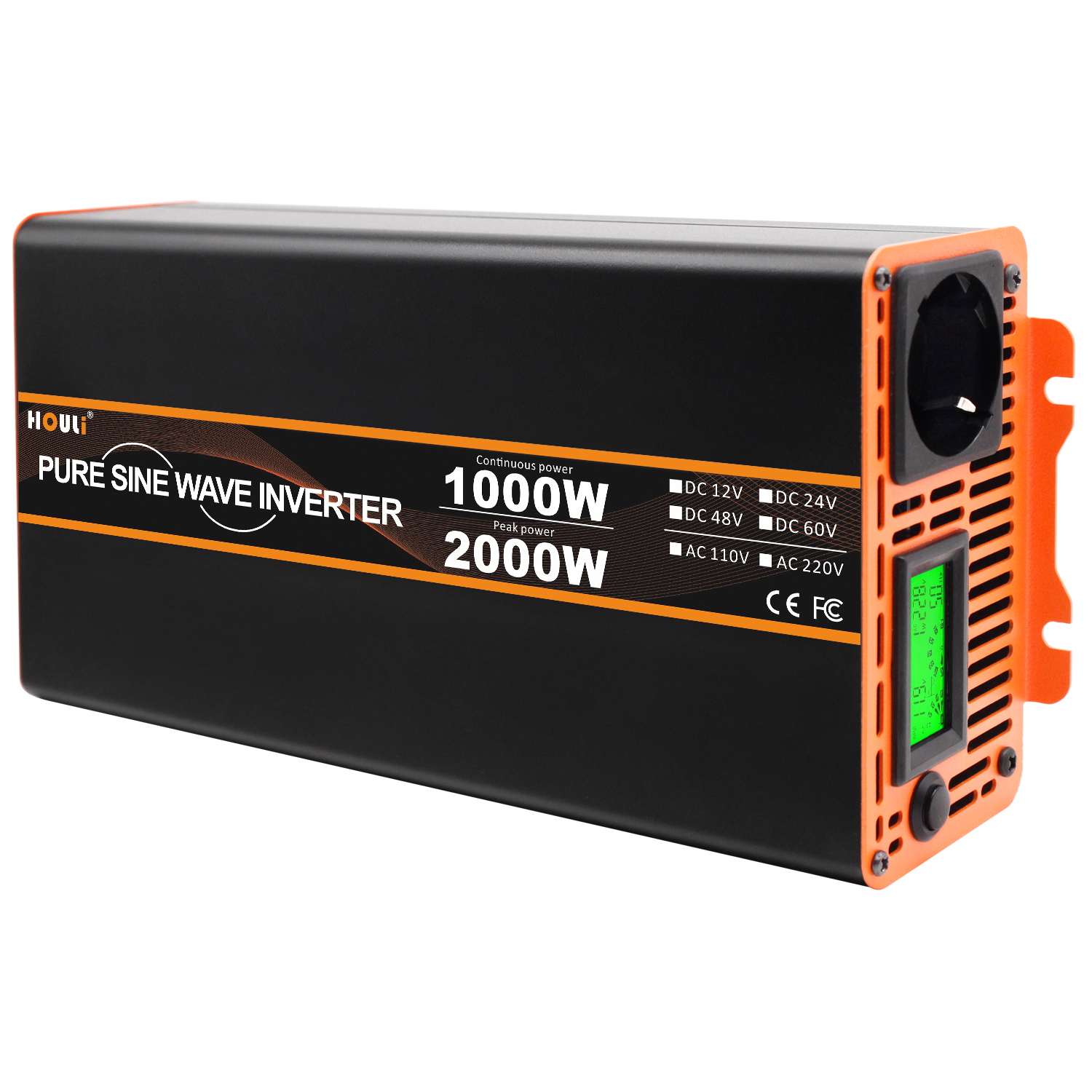 HOULI Remote control 6000W power solar Inverter 12V To 220V inversor de corriente 12v 110v 5000w 4000w 3000w Converter 2000w 24V