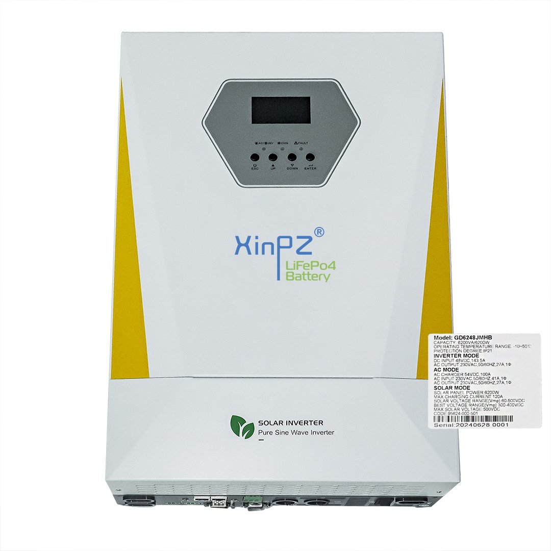 Hybrid inverter 6.2kw On Grid inverter 6200w Off Grid solar inverter 6.2kw with 100A Mppt solar controller For off grid system