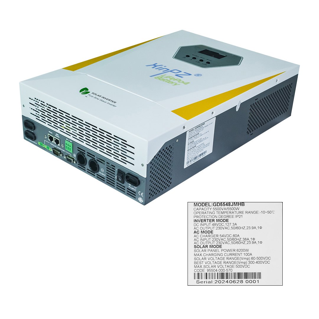Hybrid inverter 6.2kw On Grid inverter 6200w Off Grid solar inverter 6.2kw with 100A Mppt solar controller For off grid system