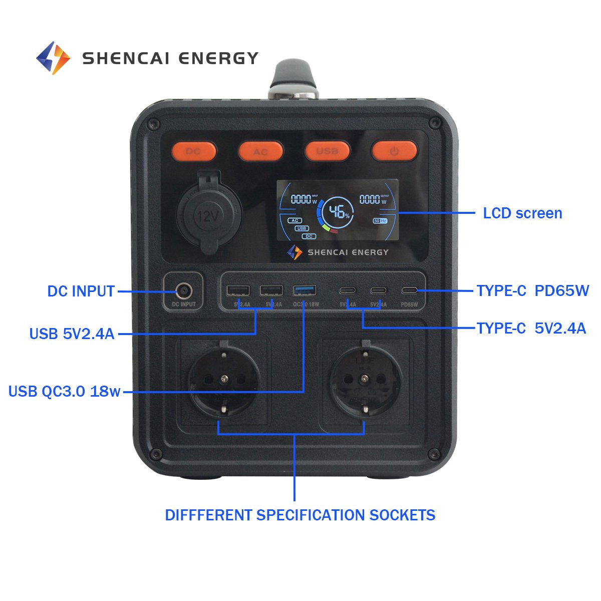 Wholesale 1200W Solar UPS Portable Power With 2Hours Fast Charging LiFePO4 battery 110V 220V MPPT Solar Generator Station