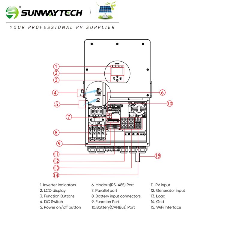 inverter hybrid deye europe solar inverters deye 16 kw sun-16k-sg01lp1-eu pure sine wave inverter price