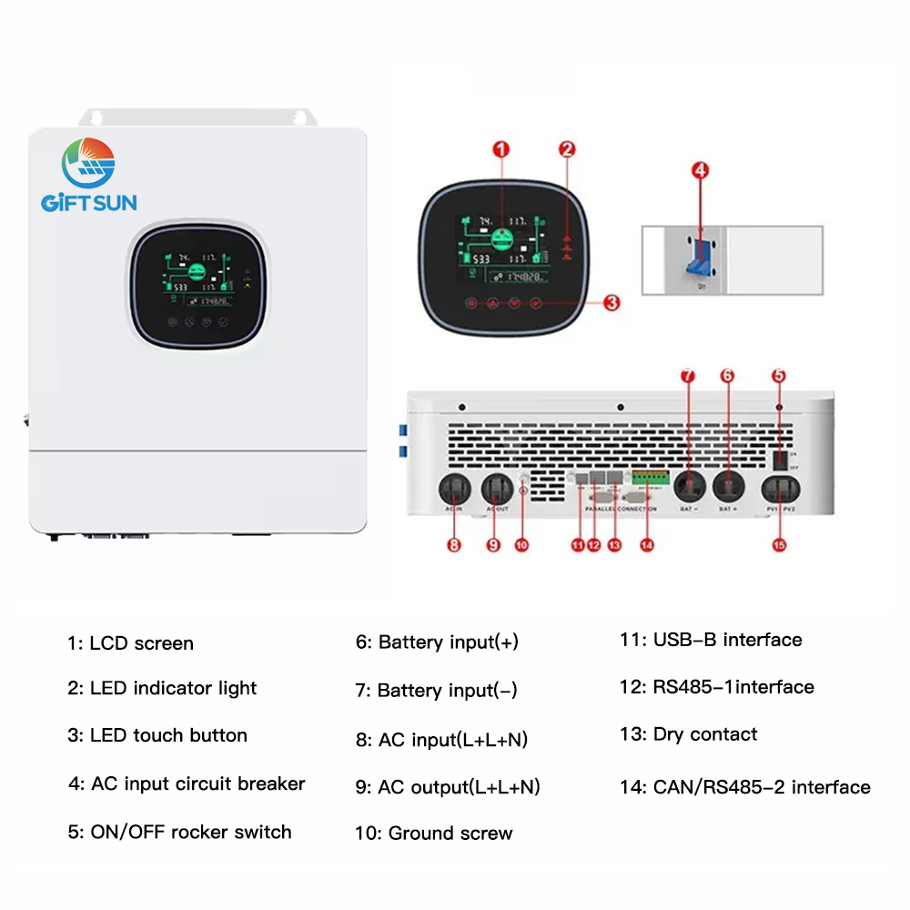 Solar Power Inverters 24V 48V 4Kw 5Kw 6Kw 5000w 6000w Off Grid Inverter With MPPT Solar Charge Controller