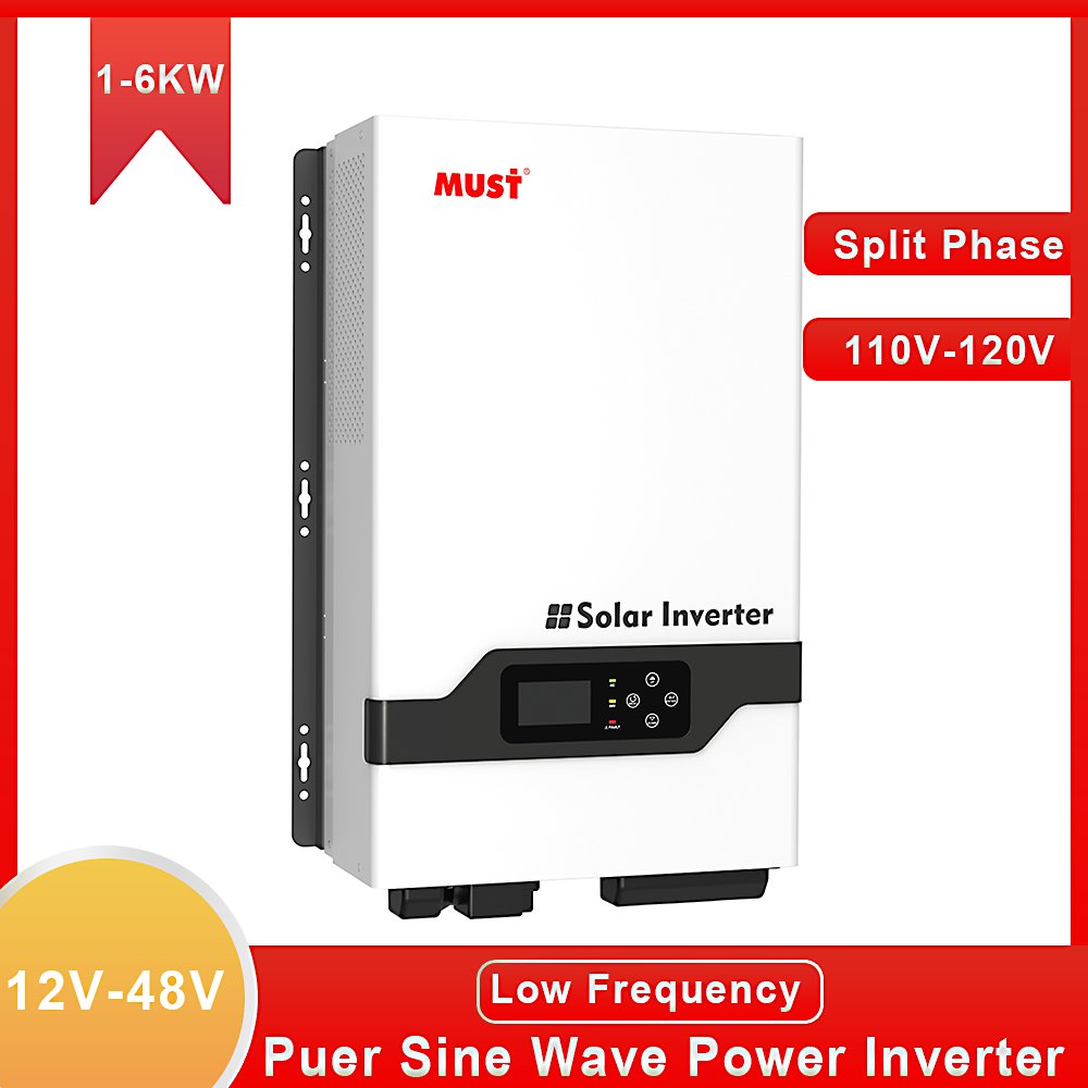 MUST PV3300 TLV 4KW 5KW 6kw 48v solar inverter 80A MPPT Low Frequency Split Phase Solar Inverter for solar generator