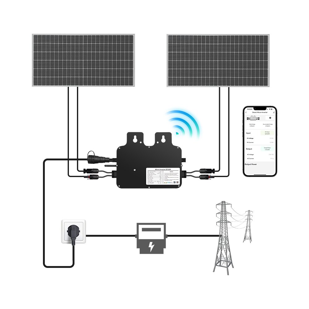 Solar Energy System 800W Micro Solar Inverter Grid-tie MPPT Microinverter Micro Inverter 800W Wifi